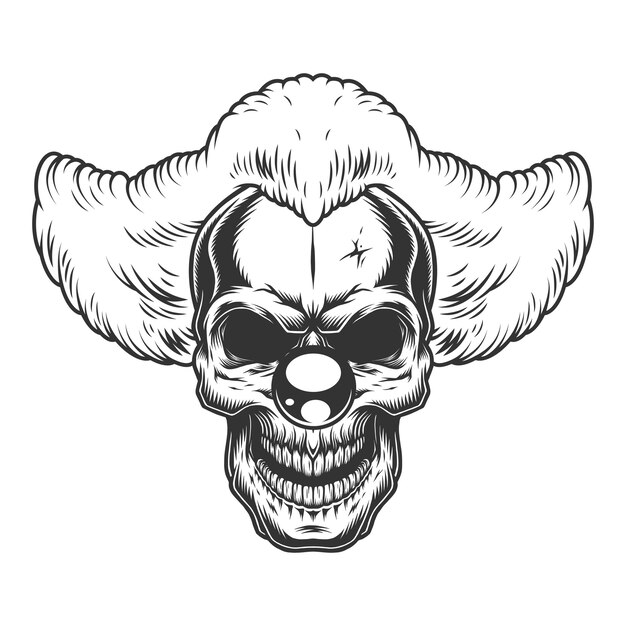 Skull angry clown