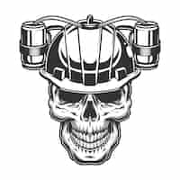 Free vector skull in beer helmet