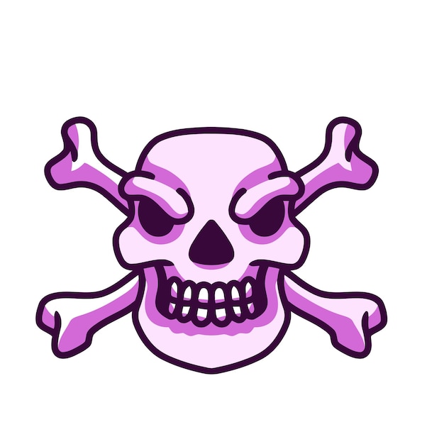 Free vector skull hallowen doodle icon