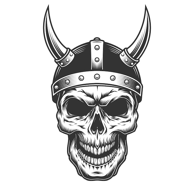 Skull in the viking helmet