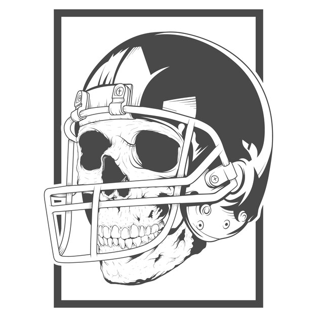 Skull with a football helmet design