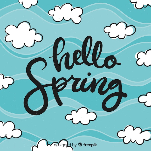 Free Vector sky hello spring background