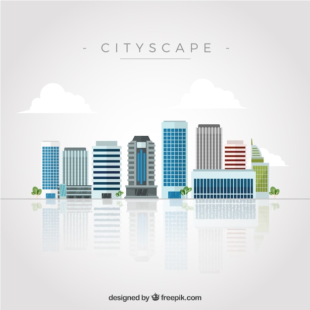 Free Vector skyscrapers in flat design