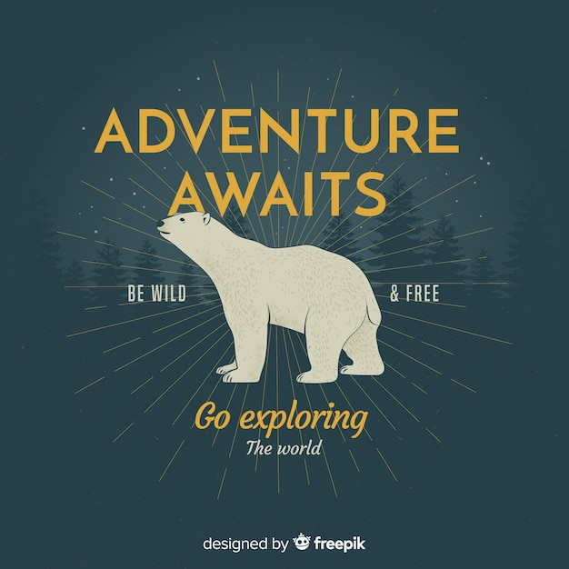 Free Vector slogan with vintage animal