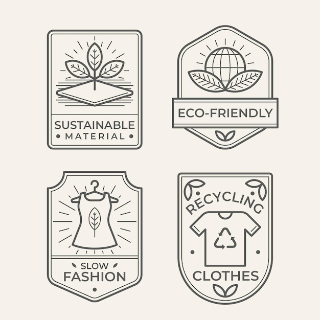 Free Vector slow fashion badge collection