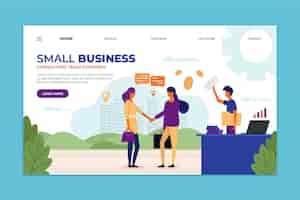 Free vector small business landing page template