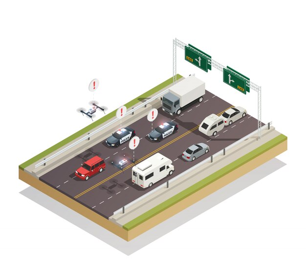 Smart City Traffic Isometric 