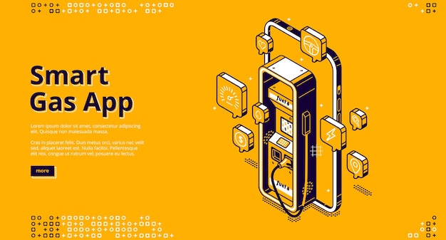 Free Vector smart gas app banner