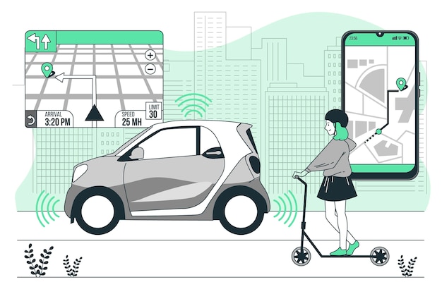 Free vector smart mobility concept illustration