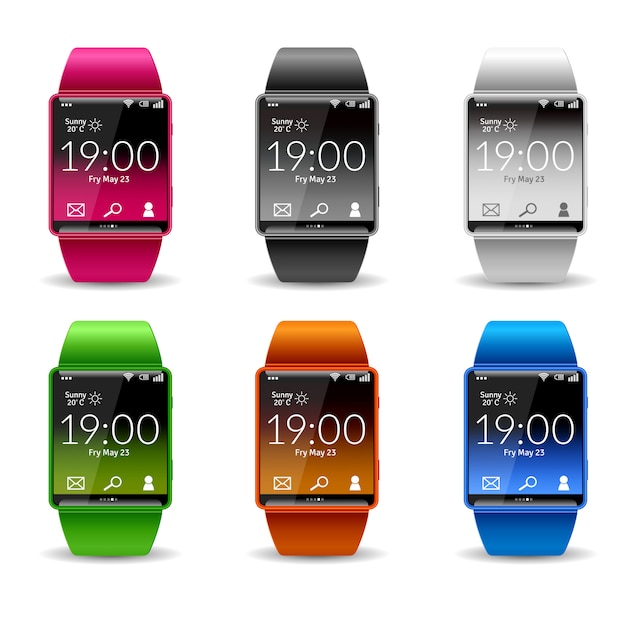 Free vector smart watch icon set