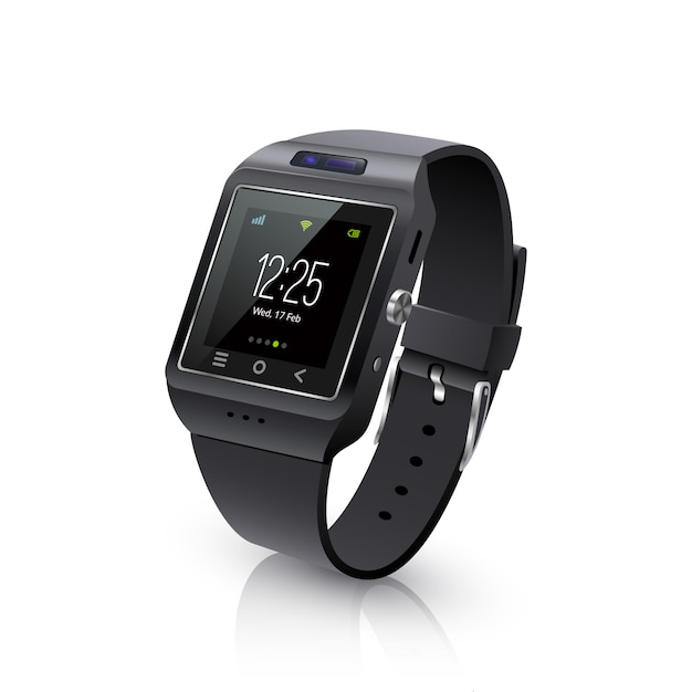 Free vector smart watch realistic image black