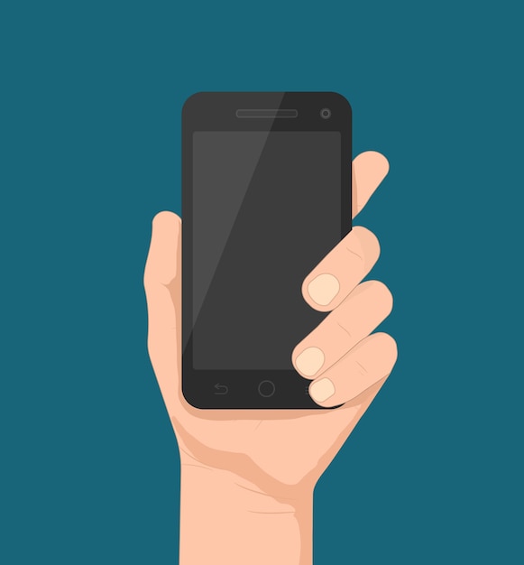 Free vector smartphone in hand template for web and mobile applications