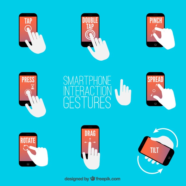 Free Vector smartphone interaction gestures