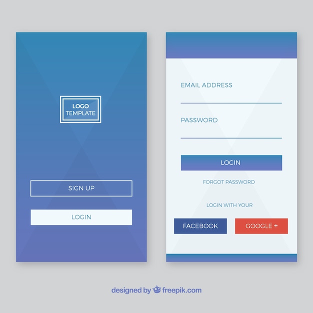 Free Vector smartphone login form