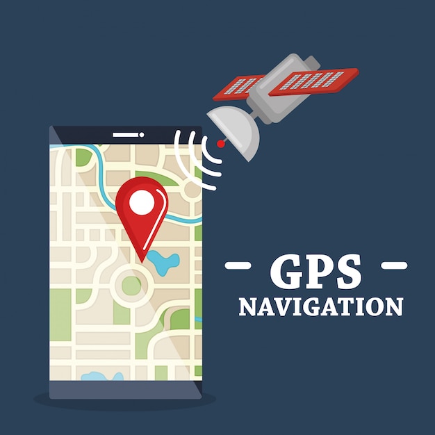 Free Vector smartphone with gps navigation app