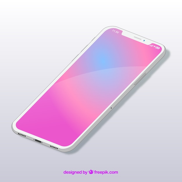 Free Vector smartphone with gradient wallpaper