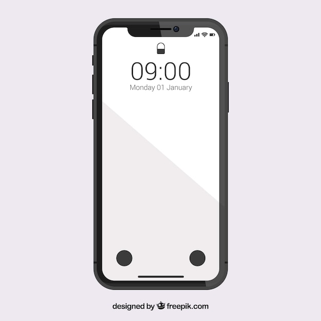 Free vector smartphone with white display