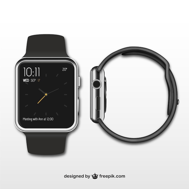 Free vector smartwatch front and side