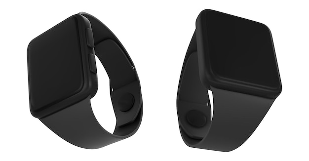 Smartwatch with blank screen and black wrist band