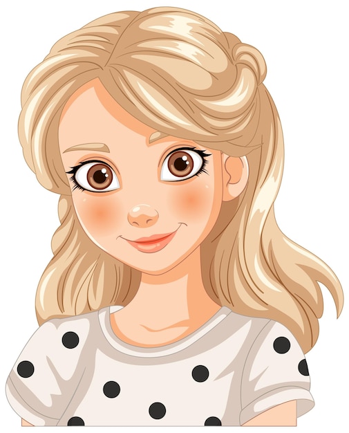 Free Vector smiling young girl vector portrait