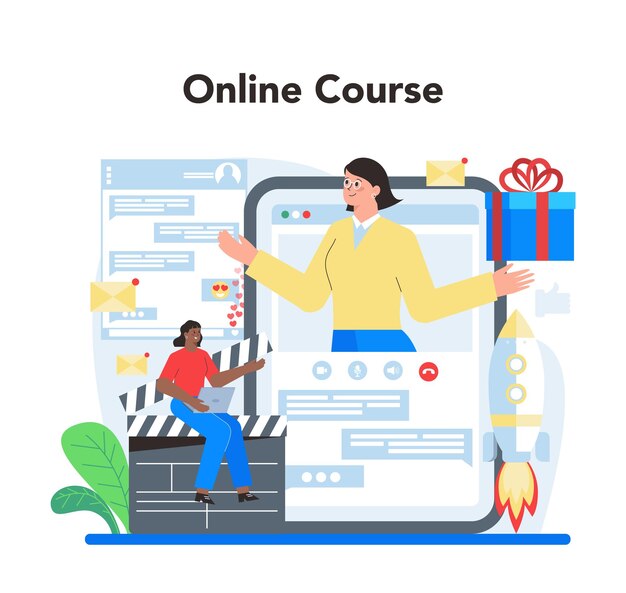 Free vector smm online service or platform social media marketing advertising of business through social network online course isolated flat illustration