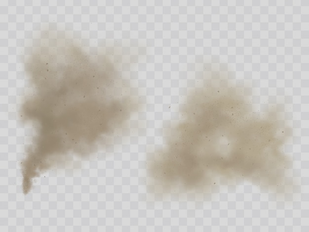 Free vector smoke or dust clouds isolated realistic vector