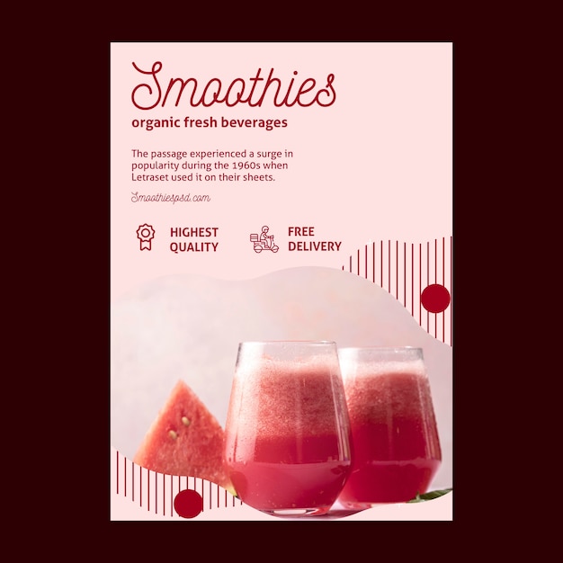 Smoothies bar flyer template