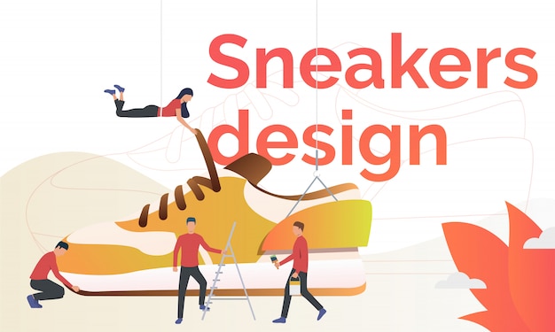 Sneakers design flyer template