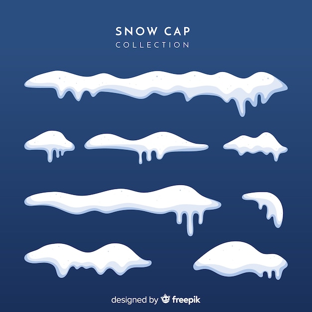 Free vector snow cap collection