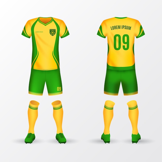 Free Vector soccer uniform front and back pack