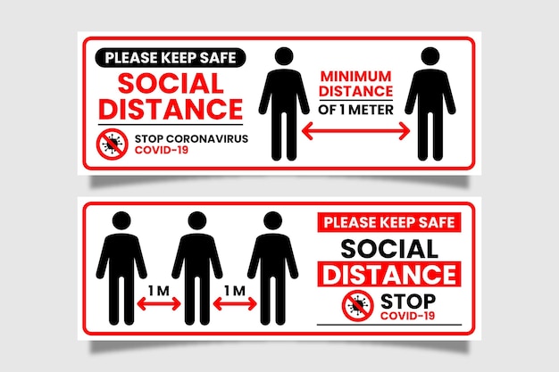 Social distance banner sign