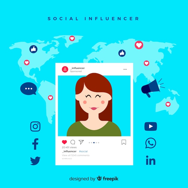 Free Vector social influencer concept