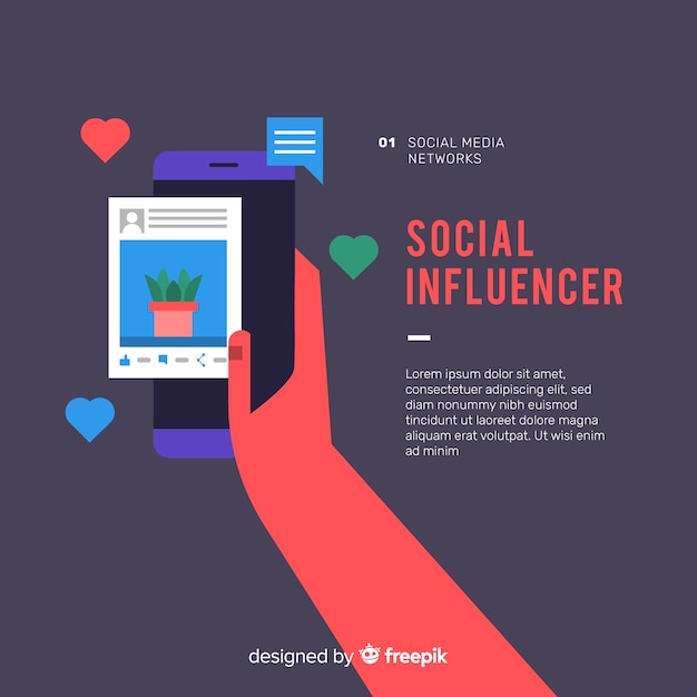 Free vector social influencer marketing