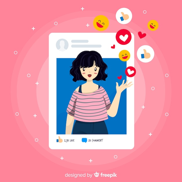 Free Vector social influencer marketing