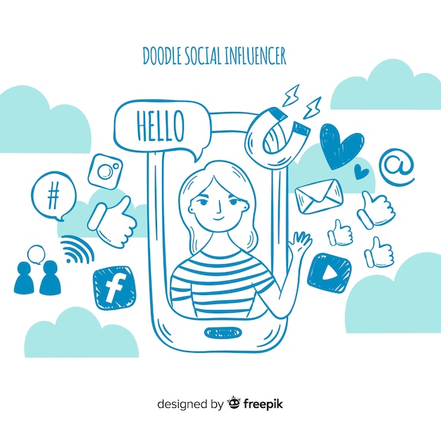 Free Vector social influencer