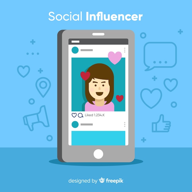 Free Vector social influencer