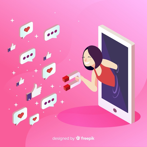 Free Vector social influencer