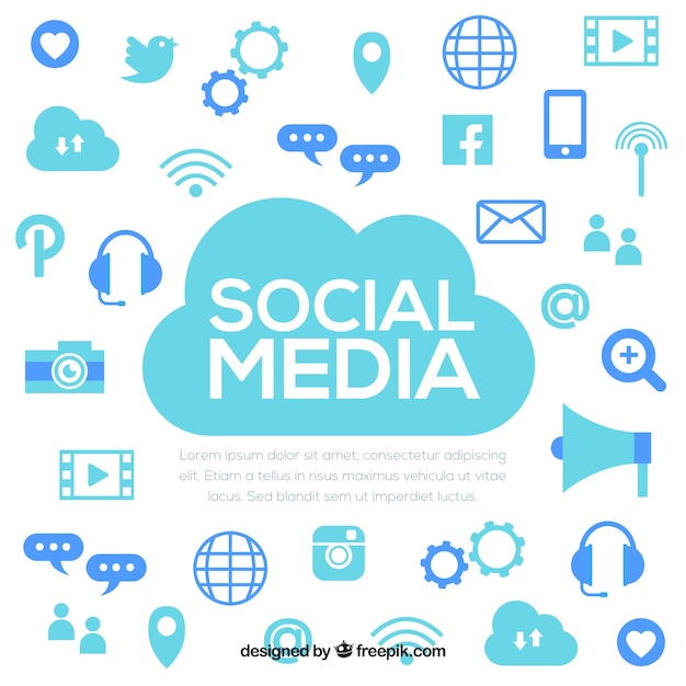 Free vector social media elements background