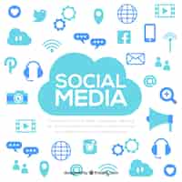Free vector social media elements background