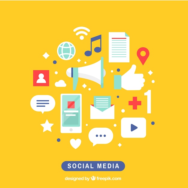 Social media elements background