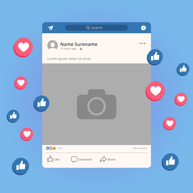 Free Vector social media facebook post frame