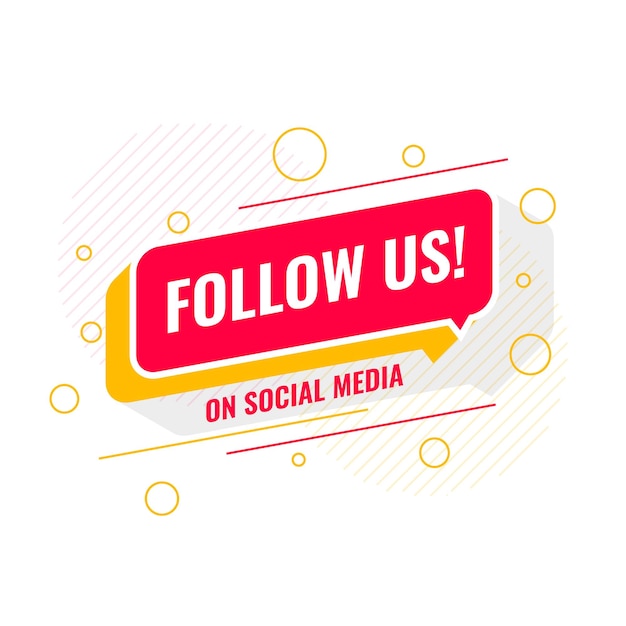 Free vector social media follow us template for channel promo vector
