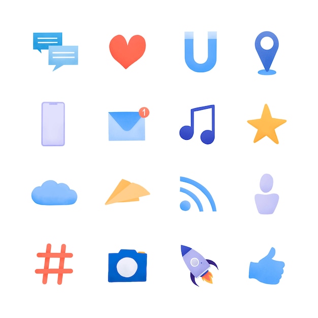 Free Vector social media icon set vector