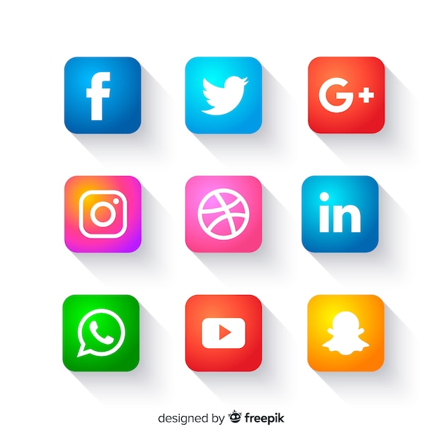 Free vector social media icons buttons