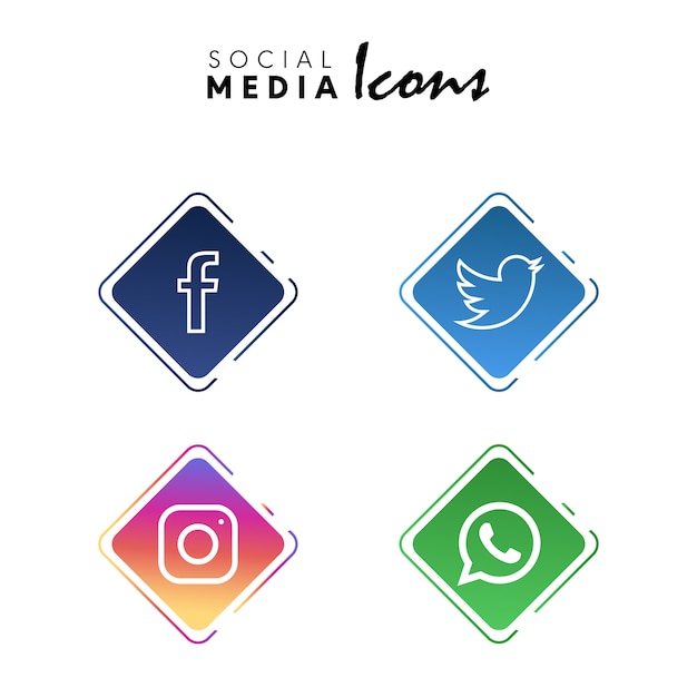 Free Vector social media icons set collection