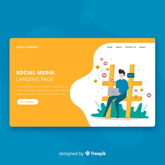 Social media landing page