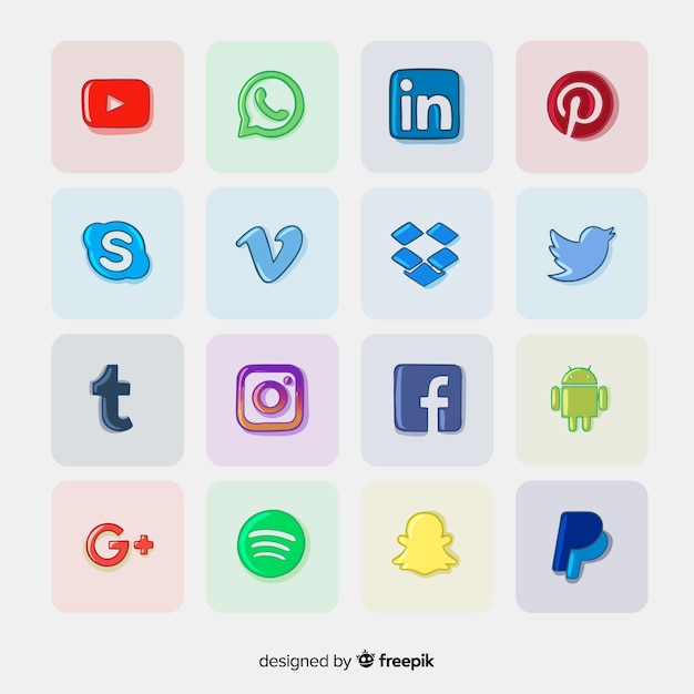 Free Vector social media logo collectio