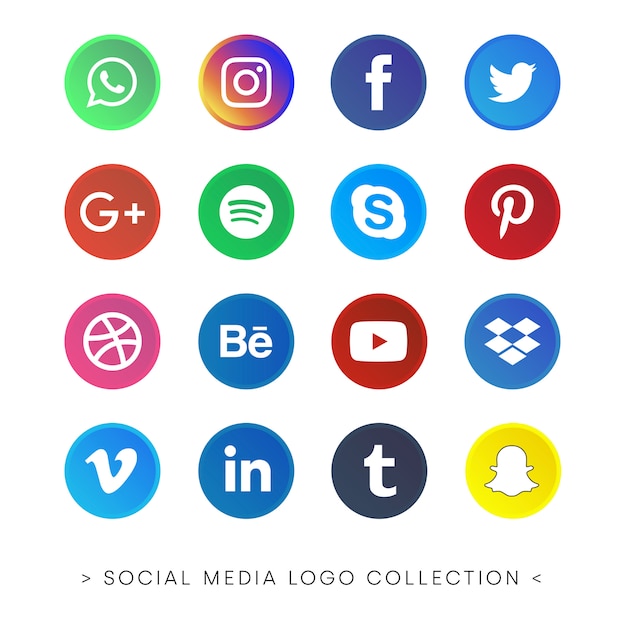 Free Vector social media logo collection