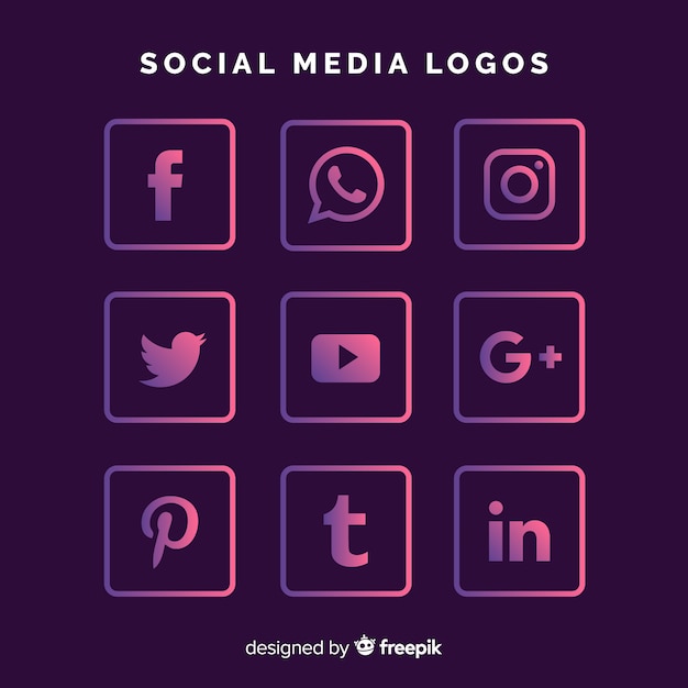 Free Vector social media logo collection