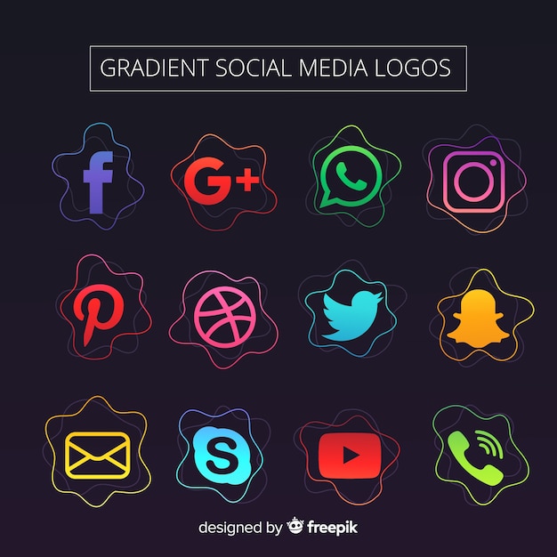 Free Vector social media logo collection